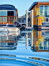 Alex Nizovsky – Sausalito Liberty Dock Evening Modern Landscape Painting 30