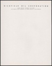 Vintage letterhead RICHFIELD OIL CORPORATION Long Beach Harbor California nrmt+