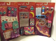 My Life As SCHOOL - GAMES - SNOW TUBING - PLAY SETS - LOT OF 3 - For 18 Doll