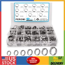 170PCS Single Ear Hose Clamp Kit – 11 Sizes 1/4"–1", 304 Stainless Steel