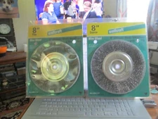 Wolfcraft 8" Crimped Wire Wheel Abrasive Brush Bench Grinder 2 Pack