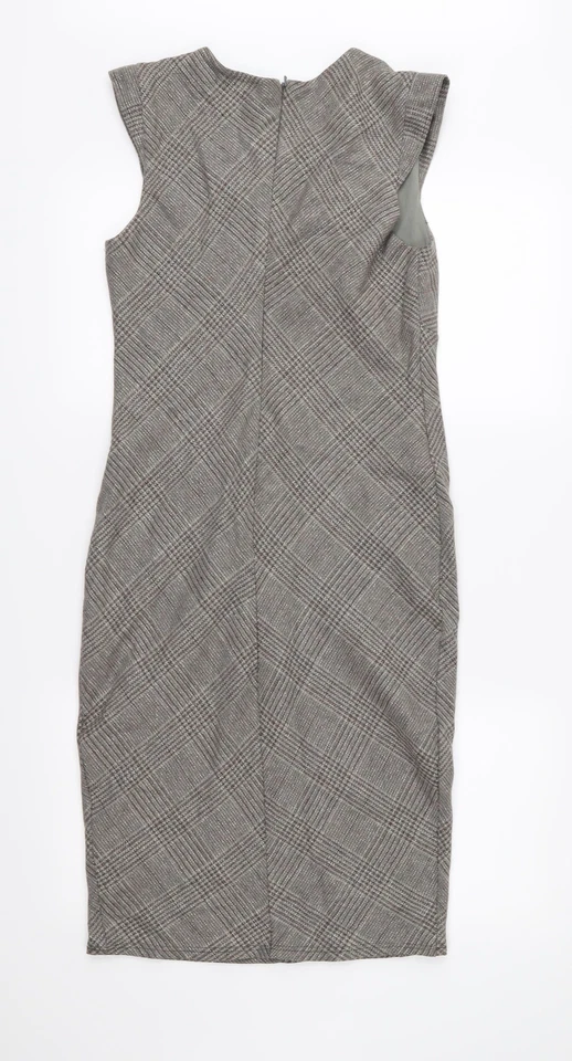 City Goddess Womens Grey Check Polyester Blend Pencil Dress Size 10 - Image 2 of 4