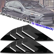 2pcs Rear Window Louvers Side Vent Trim For Ford Focus ST RS MK3 Hatchback 12-18