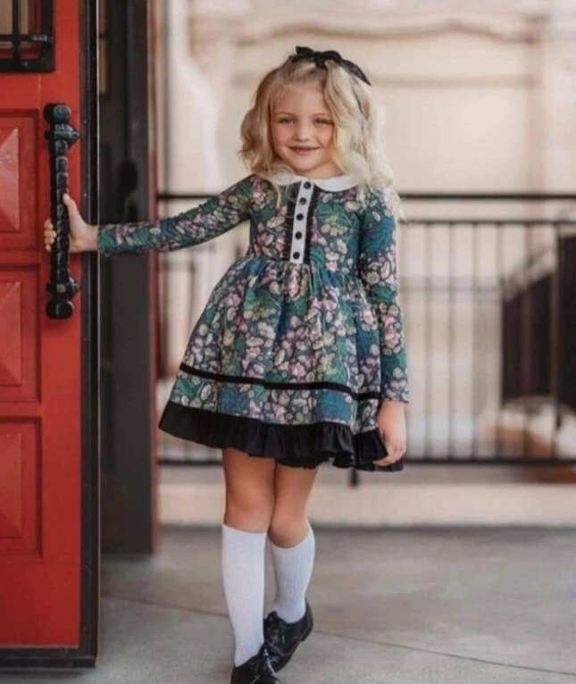 Only Little Once Girl's Flora Dress with Blomers Size 8/10 NWT School