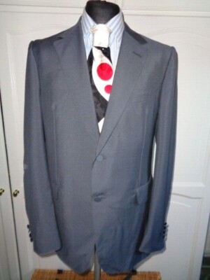 DUNHILL KENSINGTON GRAUER MOHAIR & WOLLE BLAZER/ JACKE - UK 44 MADE IN ITALY 