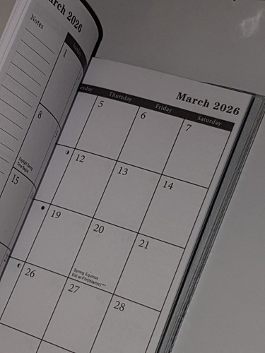 2025-2026 Cool Blue 2-Year Pocket Planner Soft Calender Free Shipping - Picture 2 of 3