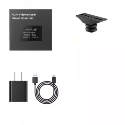 HDMI Encoder + Hot Shoe Adapter Buckle Portable Streaming HD 1080P60 H.264/H.265