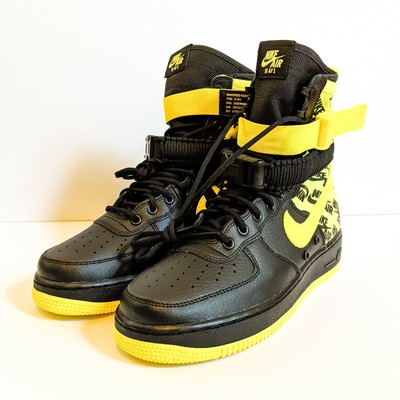 nike sf af1 high black and yellow