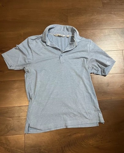 Travis Mathew Poloshirt Herren Medium Blau Golf Performance Stretch Heide
