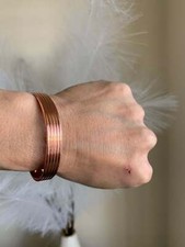 Lined Copper Magnetic Bracelet 6 magnets Balance Energy Power Calm Joy Arthritis