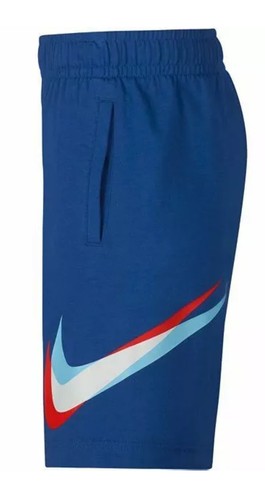 Nike Big Boys Sportswear Cotton 3D Swoosh Short Blue Size Small NWT - Picture 3 of 3