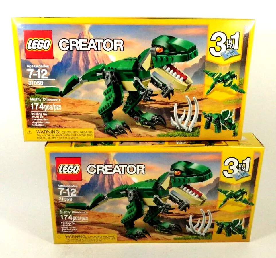 2 New Sealed Lego 31058 Creator Mighty Dinosaurs 3 In 1 Building Toy 174  Pieces