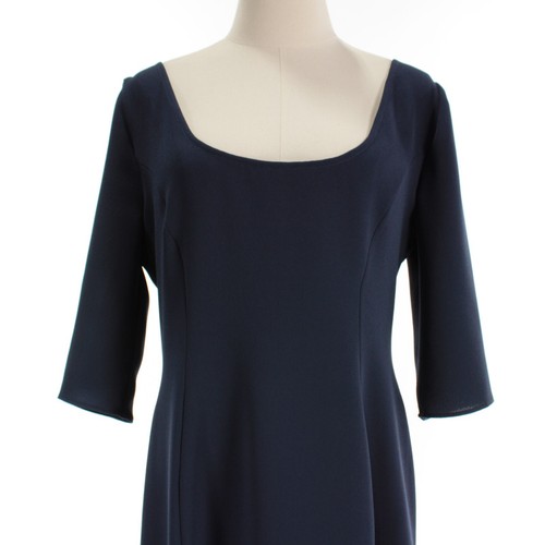 Edeline Lee NWT Scoop Neck Midi Dress Size 16 US 12 in Solid Navy Blue - Picture 4 of 8