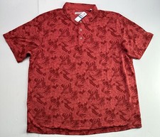 Tommy Bahama Polo Shirt Mens 1XLB all Over Floral Sport Palmetto Chili New