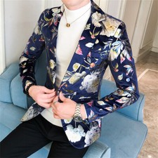Men Work Blazer Jacket Business Formal Casual Button Slim Fit Suit Coat Tops