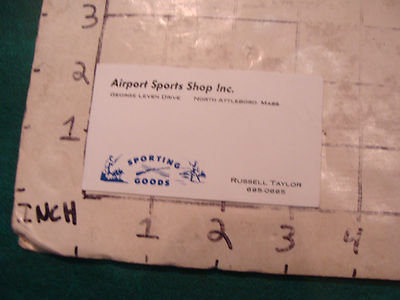 Vintage Business card: AIRPORT SPORTS SHOP inc, North Attleboro, Mass