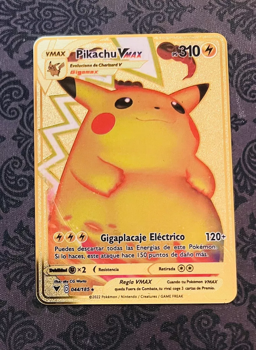 Spanish Pokemon Metal Card Vmax Original PIKACHU Charizard Gold Game  Collection Cards