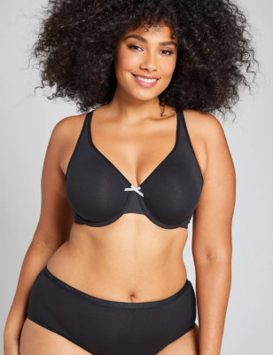 230517 LANE BRYANT BLACK COTTON LIGHTLY LINED FULL COVERAGE BRA SZ