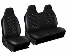 VW CRAFTER  Heavy Duty PADDED Diamond Quilted Leatherette Van Seat Covers 2+1