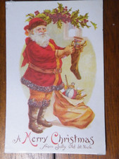 VINTAGE Christmas POSTCARD Unused SANTA CLAUS...