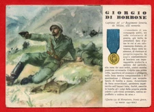 MILITARY POSTCARD - GOLD MEDAL GIORGIO DI BORBON - WAR 2