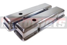 Polish Aluminum Small Block Chevy Sbc Valve Covers Smooth Plain Short 283-350 Polish Aluminum Small Block Chevy Sbc Valve Covers Smooth Plain Short 283-350