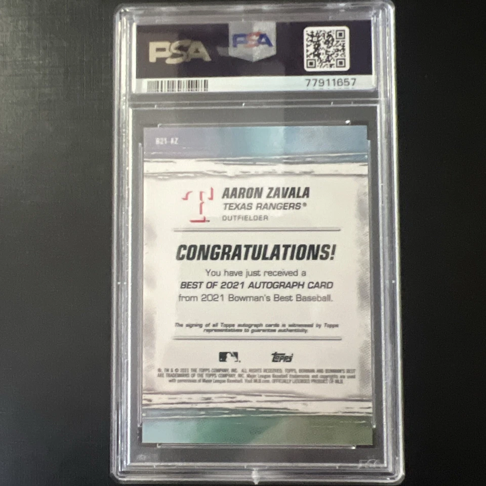 2021 Topps Bowmans Best Aaron Zavala Rookie Auto PSA 10 - Image 2 of 2