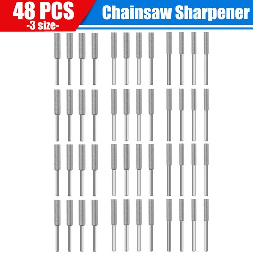 12-60Pcs 5/32" 3/16" 7/32" Diamond Chainsaw Sharpener Burr Grinding Stone File - Picture 16 of 17