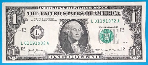 January 19, 1932 : L 01191932 A BIRTHDAY Note $1 One Dollar Bill - Picture 2 of 3