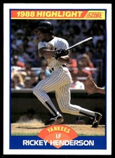 Rickey Henderson 1989 Score #657 New York Yankees FREE SHIPPING AutographDen