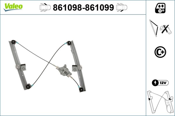 Valeo Fensterheber 861098 FüR Seat Ibiza 3 6L1 Cordoba 6L2 12V 16V Tdi Cupra Sdi-image