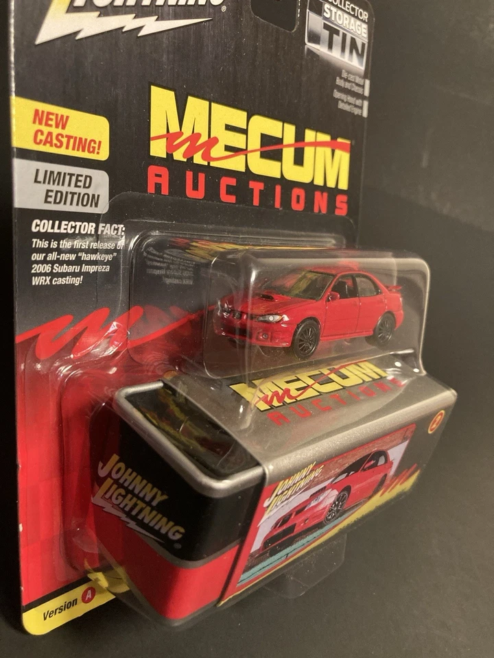 Lata de almacenamiento Subaru Impreza WRX Red Mecum Johnny Lightning 2006 1/64 JLCT015-A2 Foto 2 de 4