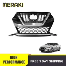 New Front Bumper Grille W/ Chrome Trim Assembly For 2019 2020 2021 Nissan Maxima
