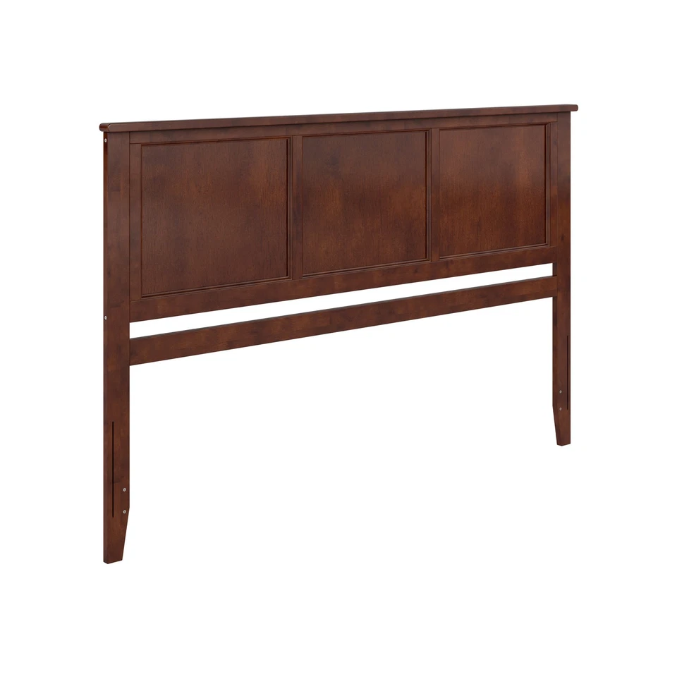 Cabecero de panel de madera AFI Madison King con estación de carga USB en nogal Foto 3 de 4