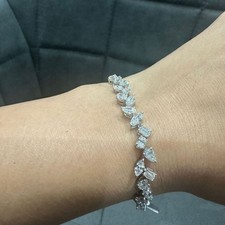 3.50 Ct 100% Natural Diamond Designer Bracelet In 14K White Gold Ready To Ship