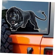1 Pair Black Lion Roaring Vinyl Car Sticker - Removable Colorful Animal Decal