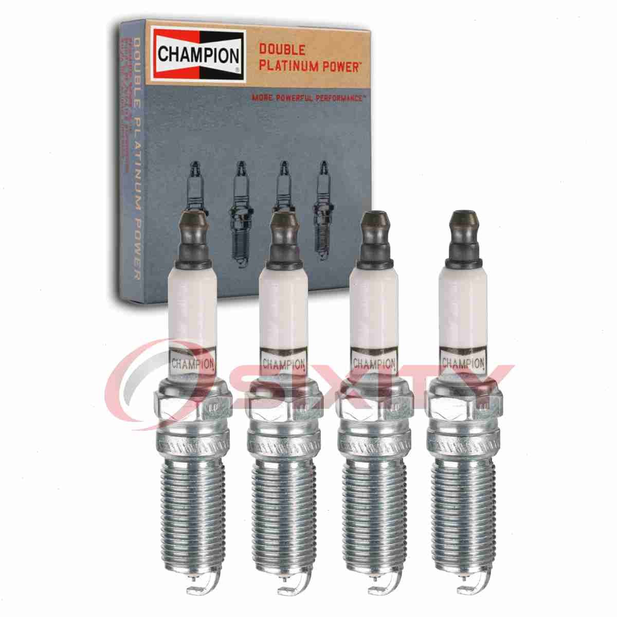 4 pc Champion Double Platinum Spark Plugs for 2007-2010 Pontiac G5 2.2L 2.4L nc