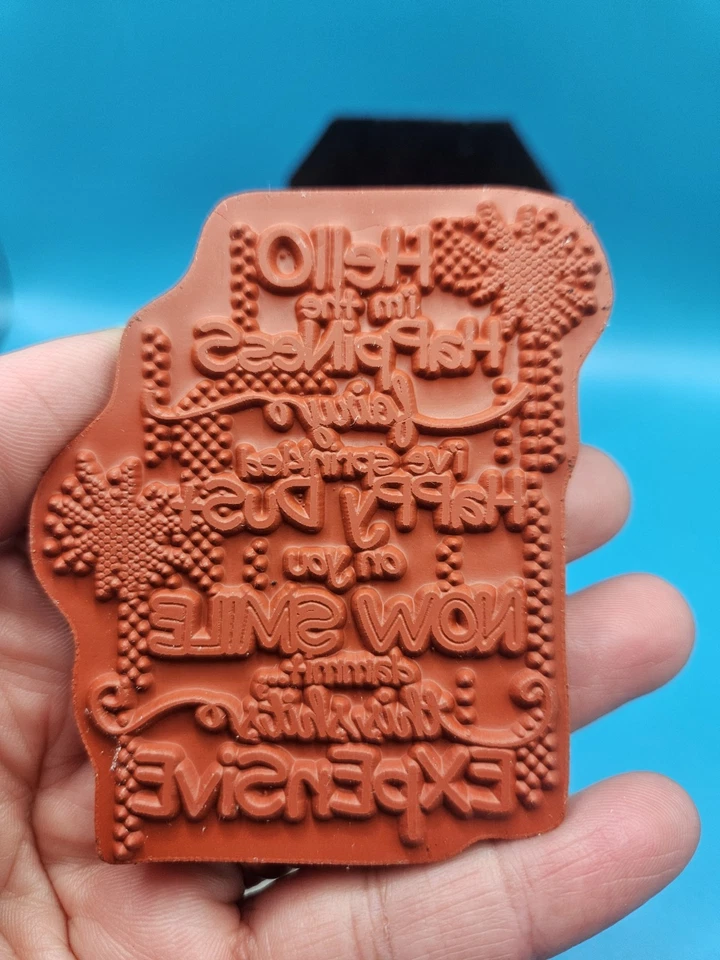 Sello de goma Unity Stamp Co Itty Bitty Cling NUEVO Hello Happiness Foto 4 de 4