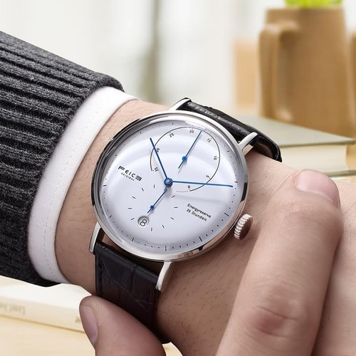 FEICE Bauhaus Uhr Herren Automatik Mechanische Uhren Analog Leder... - Bild 5 von 7