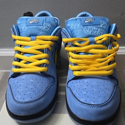PowerpuffGirls bubbles Nike SB Dunk Low Blue Yellow Sneakers Shoes Men's Size 10