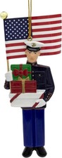 US Marine In Dress Blues Resin Christmas Tree Ornament by Kurt Adler