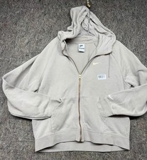 Nike Womens Hoodie Fleece Loose Fit Gray Full Pockets Size M