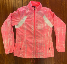 Brooks Women's Pink L Shelter Technology Reflective Running Jacket Cell Pocket