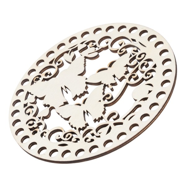 HäKelkorb-Basis 5,5 Zoll Runder Holz-Boden FüR HäKelköRbe, Diy Bastelkorb-image
