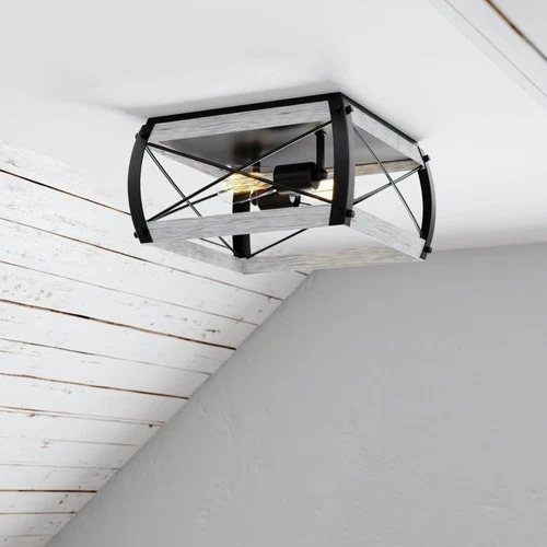 Vaxcel Lighting C0254 Montclare 2 Light 14"W Flush Mount Ceiling - Textured - Picture 12 of 12