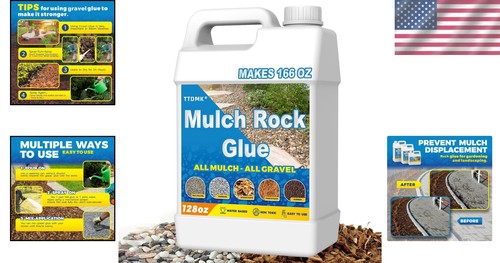 Clear Waterproof Mulch Glue - 128oz Stone Stabilizer for Gardens and Paths - Picture 2 of 9