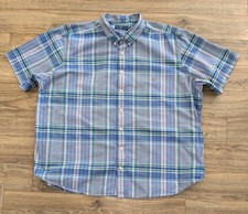 2020 Polo Ralph Lauren Oxford Shirt Mens Blue Purple Plaid SS Button Down - 4XB