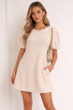 Entro Fuzzy Puff Sleeve Mini Dress
