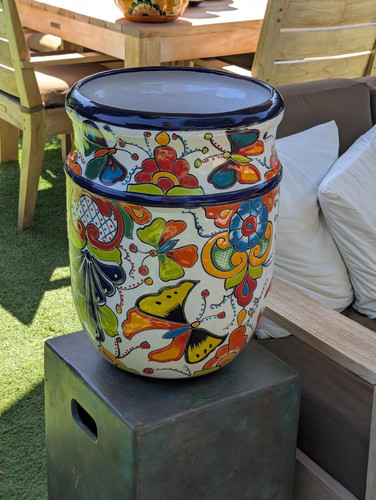 Maceta de mariposas | Maceta mexicana Talavera de cerámica pintada a mano de 20" de alto - Imagen 8 de 9