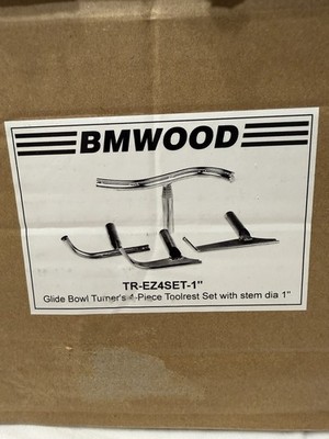BM WOOD TR-EZ4SET-1 Glide Bowl Turner's 4-Piece Toolrest Set, 1'' Stem